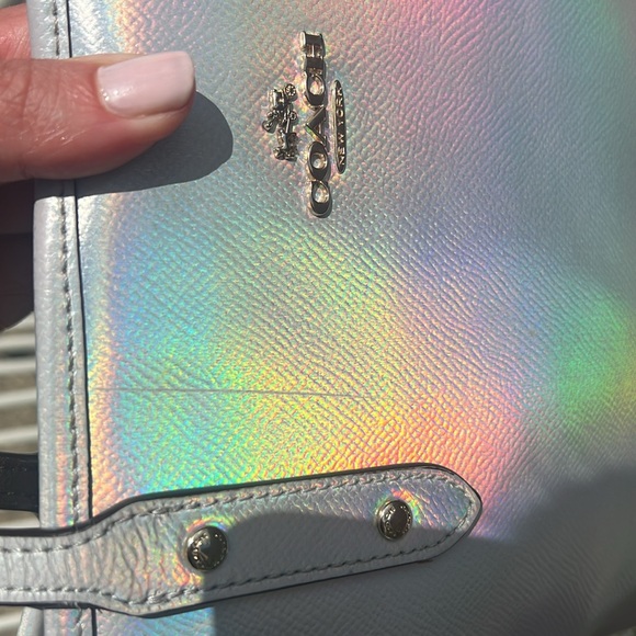 COACH Limited Edition Holographic Iridescent City Zip Tote RARE FIND 🌈🦄 - Picture 10 of 17